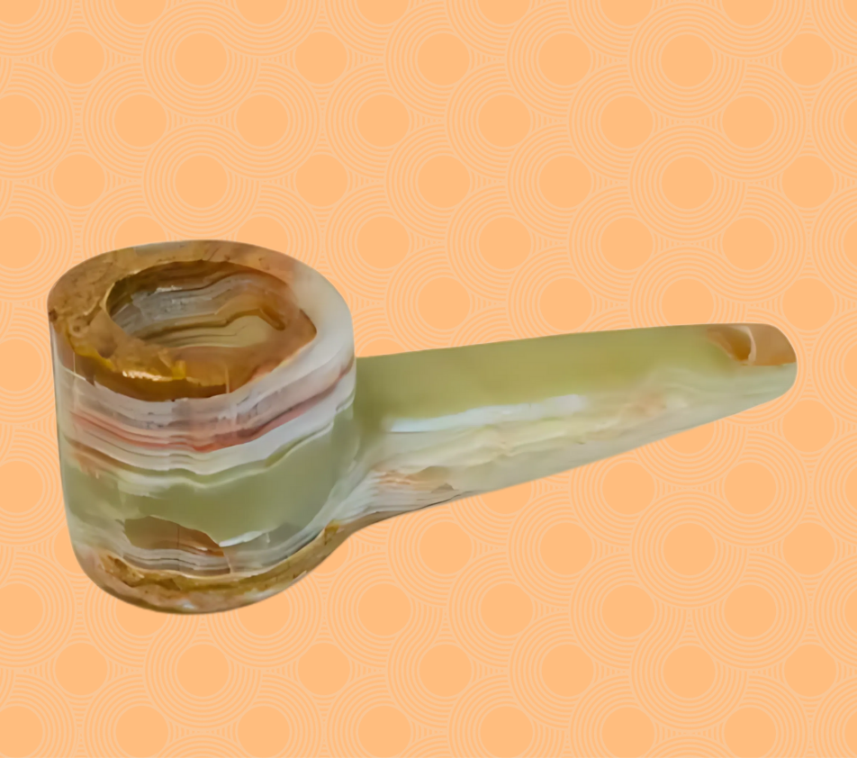 Ceremonial Green Onyx Pipe