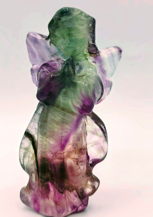 Fluorite Angel Carving