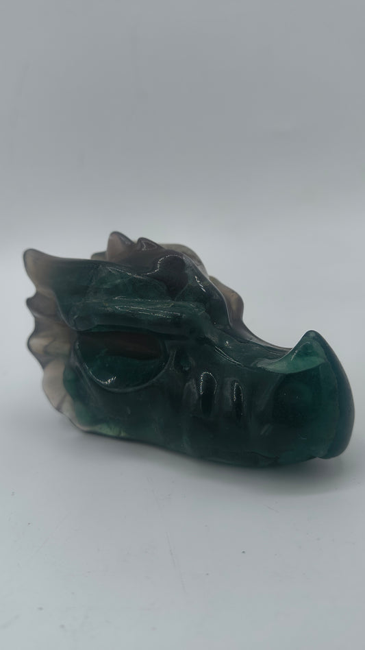 Flourite Dragon Head Carving