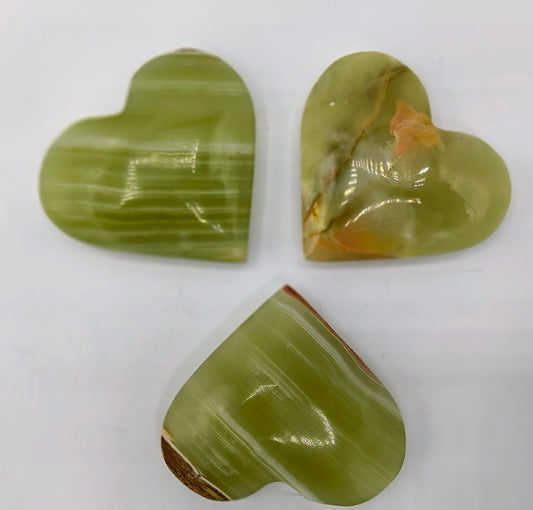 Green Onyx Heart Carving