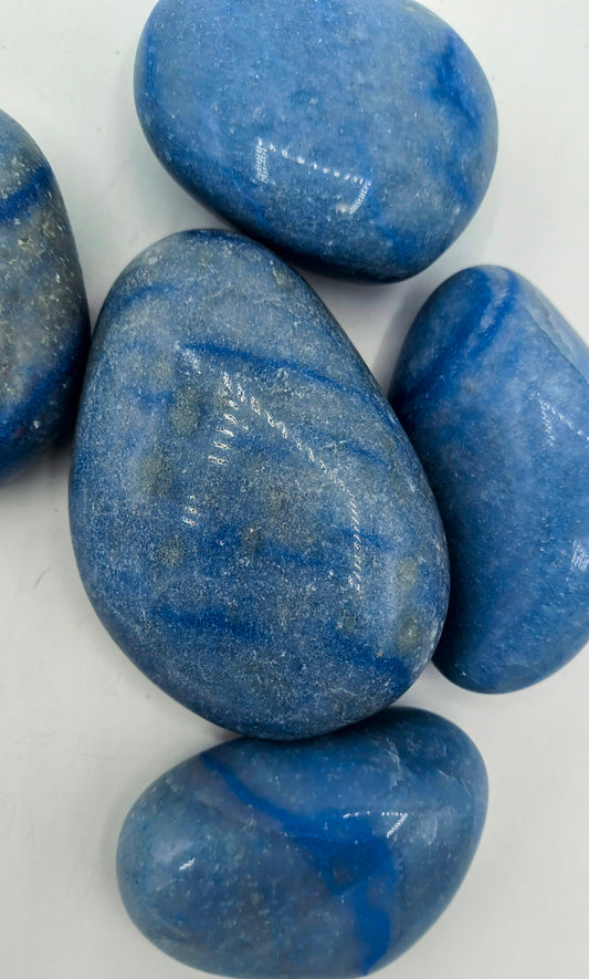 Blue Quartz Palm Stone