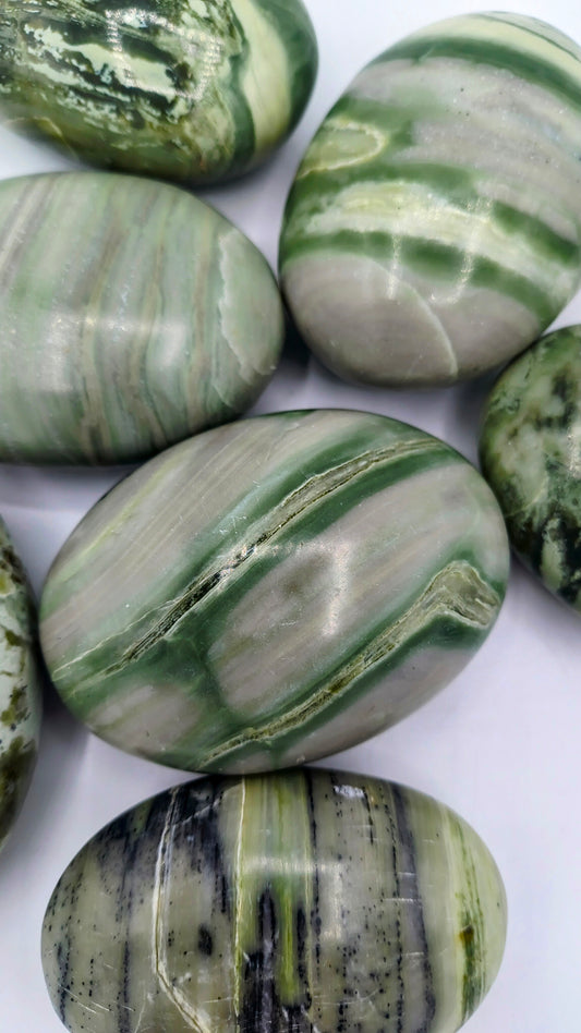 Banded Serpentine Palm Stone